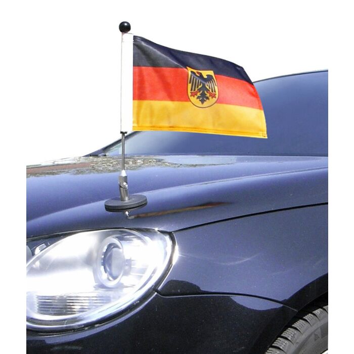 Autofahne mit Supermagnet: Diplomat-1.30 Deutschland mit Dienst-Wappen
