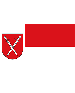 Fahne: Flagge: Beschreibung der Flagge  Der Stadt ist ferner mit Urkunde des Regierungspräsidenten in Arnsberg vom 18.02.1977 das Recht zur Führung einer Flagge verliehen worden
