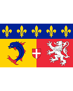 Fahne: Flagge: Rhône-Alpes