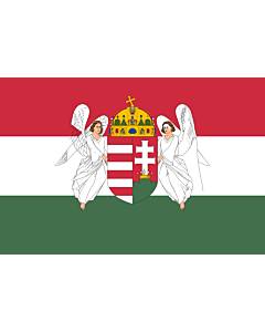 Drapeau: Hungary  1867-1918 | A variant of the flag of the Kingdom of Hungary used between 6 November 1915 to 29 November 1918 | A Magyar Királyság 1915. november 6. és 1918. november 29. között használt zászlajának egyik változata