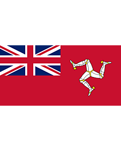Bandiera: Civil Ensign of the Isle of Man | Civil ensign of the Isle of Man | Civil de la Isla de Man | Corrillagh brattagh Ellan Vannin