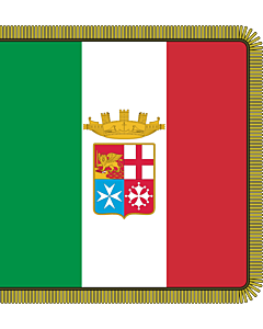 Drapeau: Combat flag of the Italian Navy  front | Front of the combat flag of the Italian Navy | Fronte della bandiera di combattimento della Marina Militare