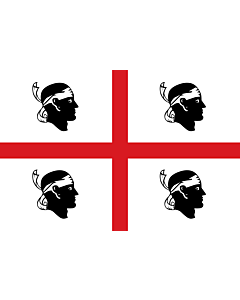 Drapeau: Sardinia | It is easy to put a border around this flag image | Regione autonoma italiana Sardegna | Sa regione autònoma de sa Sardinna