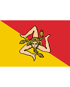 Fahne: Flagge: Sizilianischen Region  oder der Autonomen Region Sizilien