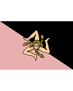 Fahne: Flagge: Sicily  pink and black | Sicilian flag - Pink and black version  featuring US Città di Palermo colours