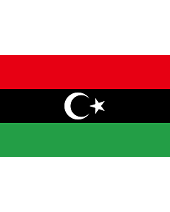 Bandiera: Libyan protesters flag  observed 2011 | Variant observed to be used by some Libyan rebels against Ghaddafi on TV news reports etc