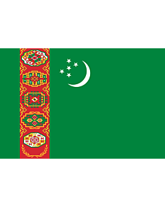 Drapeau: Turkmenistan !Turkménistan