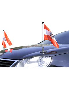  Pair  Magnetic Car Flag Pole Diplomat-1 Austria with coat of arms 
