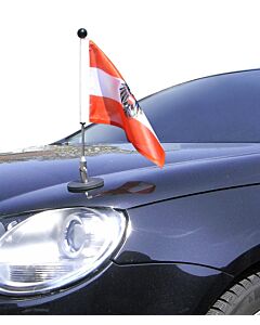  magnetisch haftender Autofahnen-Ständer Diplomat-1.30 Österreich mit Dienst-Wappen 
