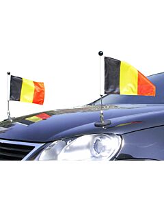  Pair  Magnetic Car Flag Pole Diplomat-1.30 Belgium