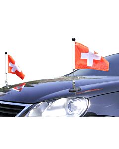  Paar  magnetisch haftender Autofahnen-Ständer Diplomat-1 Schweiz