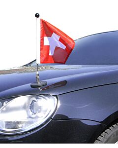 magnetisch haftender Autofahnen-Ständer Diplomat-1 Schweiz (quadratisch 25x25 cm)
