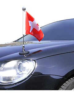  Magnetic Car Flag Pole Diplomat-1.30-Chrome Switzerland