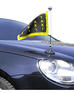  Porte-drapeau de voiture Diplomat-1.30-Chrome avec drapeau à impression personnalisée (côté droit)  à adhésion magnétique 