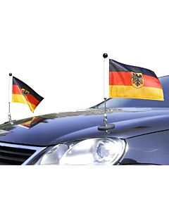 Par  Soporte de bandera para coches con sujeción magnética Diplomat-1.30 Alemania con escudo oficial 