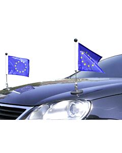  Paar  magnetisch haftender Autofahnen-Ständer Diplomat-1 Europa (EU)