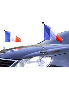  Paar  magnetisch haftender Autofahnen-Ständer Diplomat-1 Frankreich
