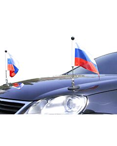  Par  Soporte de bandera para coches con sujeción magnética Diplomat-1 Rusia