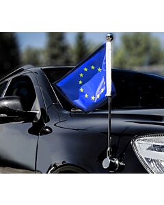 Porte-drapeau de voiture Diplomat-Bayonet-Chrome 